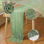 16 Pack Cheesecloth Table Runners 20" x 120", Boho Gauze Table Decor for Wedding, Bridal Shower, Birthday Party, Long Romantic Runner(Sage Green) - Image 3