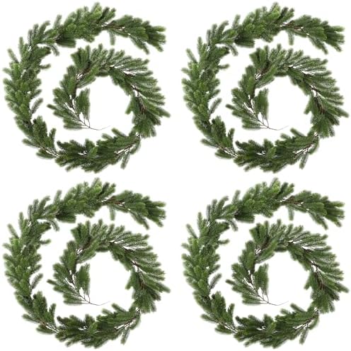 Lyrow 4 Pcs Christmas Pine Greenery Garland, Artificial Pine Garland by Lyrow