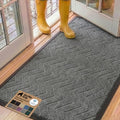 GORILLA GRIP WeatherMAX Door Mat, Indoor Outdoor, 60x24, Charcoal Chevron by GorillaGrip