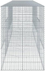 vidaXL Gabion Basket with Cover 196.9"x39.4"x59.1" Galvanized Iron - Image 6