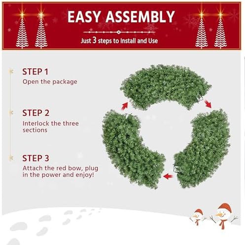 Yaheetech 60in Large Artificial Christmas Wreath - Image 4