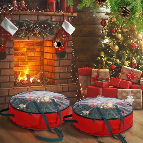 Shappy 8 Pcs Wreath Storage Bag Container with Clear Window,24 Inch - Image 5