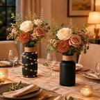 TBWIND Vintage Glass Flower Vase, 12PCS Farmhouse Black Mason Jar Vases - Image 3