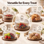 Glass Pumpkin Cloche with Wood Base, Decorative Glass Display Dome Tray - Image 7