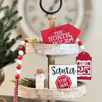 7 Pcs Christmas Themed Tiered Tray Decor Set, Christmas Themed Decor Bundle For Tier Tray, Christmas Tiered Tray Decorations, Seasonal Tier Tray Decor - Image 3