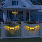 23" Metal Owl Outdoor Wall Decor with 35 Led Solar Lights - Image 5