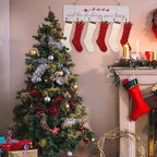 Christmas Stocking Holder, The Stocking were Hung Wood Hanging Sign, Stocking Holder for Wall, Xmas Stocking Holder with 6 Hangers for Fireplace Mantel, 24 inch,White - Image 6