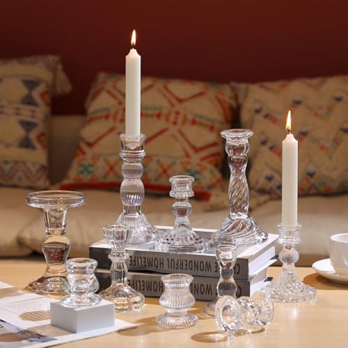 Mumufy 80 Pcs Glass Taper Crystal Candle Holders,Classic,Clear - Image 4