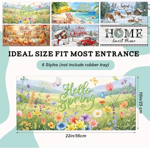 Tinideya Seasonal Door Mat Inserts 22 x 10 in, 6 Pack Holiday Doormat Set - Image 3