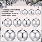 2 Pcs 15 ft Christmas Ball Ornament Garland, Silver - Image 2
