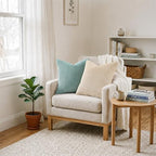 Mecatny Corduroy Decorative Throw Pillow Covers 22x22 Set of 2 Aqua - Image 5