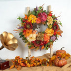 24 Inch Artificial Harvest Fall Wreaths for Front Door,Porch & Entryway - Image 5