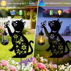 Cat Solar Lights Outdoor, Black Cat Hanging Lantern Waterproof Garden Decor - Image 3