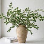 Daynight 12 Pcs Artificial Eucalyptus Leaves Stems, 35″ Long Stem Silk Plum Foliage Branches, Flexible Silk Faux Greenery for Farmhouse, Home, Kitchen and Table Centerpiece DIY Decor (12, Light Green) - Image 2