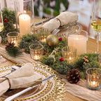 NITIME 24Pcs Vintage Ribbed Votive Candle Holders, Glass Candle Holder for Wedding Table Decor, Tea Lights Candle Holder for Table Centerpiece, Christmas, Holiday Decor - Image 6