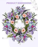 Garvee 20 in Spring Summer Artificial Colorful Flower Wreath for Front Door - Image 2