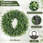26 Inch Large Artificial Boxwood Wreaths for Front Door - Image 2
