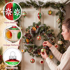12 Pcs Vintage Glass Christmas Ornament Reflector Decor, Classic - Image 6