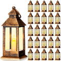 Hoolerry 24set Mini Lantern with LED Candle Halloween Wedding Decor, Retro by Hoolerry