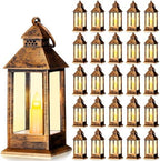 Hoolerry 24set Mini Lantern with LED Candle Halloween Wedding Decor, Retro by Hoolerry