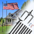 LETSTRY 10 FT In-Ground Flag Pole for Outside House, Heavy Duty Wind Resistant Flagpole with Upgraded 5-Prong Base,Portable Mount Flapoles Kit for Yard, Garden, Residential Commerical (Black/ 2 Pack) by LETSTRYHOME