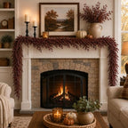 4 PCS 6.5Ft Artificial Fall Leaves Garland with Italian Ruscus Greenery - Image 3