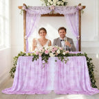 Sheer Lace Tablecloth Floral 6pcs Table Fabric 60x120Inch for Rustic Party - Image 2