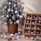 Lunmon 72 Pcs Purple Christmas Ball Ornaments Bulk Lavender Dark Pearl Purple Tree Ornament 1.57/1.97/2.36 Inch Shatterproof Matte Glitter Xmas Bauble Assorted Christmas Decor for Xmas Tree Home Party by Lunmon