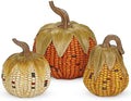 Briful Fall Corn Pumpkin Set 3PCS Resin Pumpkins Harvest Decorative Faux Corn Pumpkins for Home Thanksgiving Table Centerpiece Tray Display Indoor & Outdoor Autumn Decor by Briful