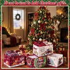 6 Pcs Large Christmas Storage Baskets, Buffalo Plaid Snowman Xmas Bins - Image 3
