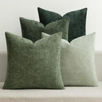 MIULEE Decorative Chenille Euro Pillow Covers Forest Green 22x22 Pack of 4 by MIULEE