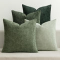 MIULEE Soft Decorative Chenille Pillow Covers Forest Green 20x20 Pack of 4 by MIULEE