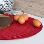 Now Designs Disko Round Placemats, Chili, Set of 4, 15 inches - Image 4