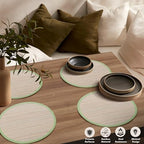 Hausattire Bamboo Placemats for Dining Table Set of 10 Washable 14 Inches Round Square Place Mats Sushi Mats for Kitchen Table Outdoor Parties Farmhouse Easter Decoration - Green - Image 3