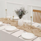 12 Pack Beige Cheesecloth Table Runner 10ft Boho Gauze Cheese Cloth Table Runner Rustic Sheer Runner 120 inch Long for Christmas Wedding Bridal Baby Shower Birthday Table Decorations - Image 2