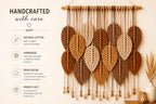 Macrame Wall Hanging Large, Boho Wall Decor, Leaf Macrame Wall Art, Woven Cotton Tapestry for Bedroom Living Room (Beige and Brown) 39" x 31" - Image 4