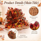 Riceshoot 7 Pcs Fall Hanging Basket Wreath for Front Door Outdoor - Image 3
