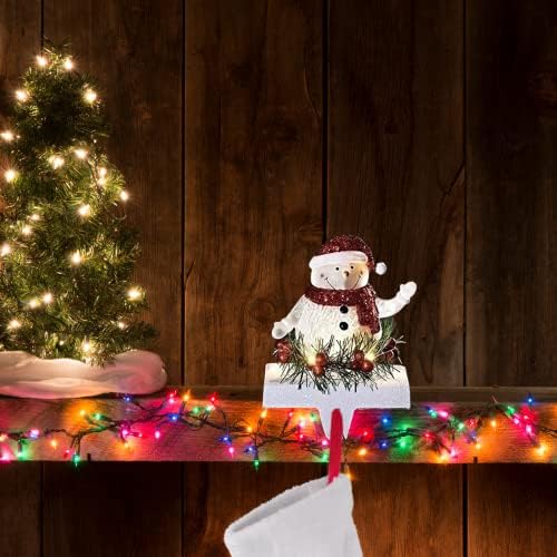 7 Inch Tall LED Snowman Stocking Holder - Image 4