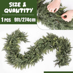 Jutom 1 Pcs 9 ft Artificial Christmas Cedar Garland - Image 3