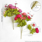 FiveSeasonStuff Mixed Peach, Pink & Plum Artificial Peony Bouquet Set of 2 - Image 4