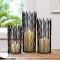 Metal Candle Holders for Pillar Candles - Black Wire Candle Holder Set of 3 by Lovecat