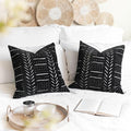 BlissBlush Black Decorative Throw Pillow Covers 18X18, Set of 2, Boho Farmhouse Cushion Cover, Cozy Soft Accent Pillowcase for Couch Sofa Bed Living Room Home Décor by BlissBlush