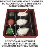 612 Vermont Christmas Ornament Storage Box, Adjustable Acid-Free Dividers - Image 4