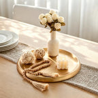 DN Decoration 14 Inch Large Gold Decorative Tray, Trays for Home Decor - Image 3