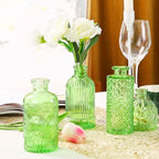 Charm Glass Bud Vases, Small Flower Vases in Bulk for Centerpieces, Vintage Mini Vases for Wedding Decor, Home Table Decorations Diffuse Bottles,Ideals (Pack of 30,Light Green) - Image 6