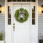 28'' Boxwood Wreath for Front Door, Spring Wreaths for Outdoor Indoor Decor - Image 4