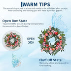 Garvee Spring Wreaths for Front Door, 20 Inch Tulip Wreath - Image 6