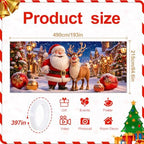 Cute Santa Claus Reindeer Christmas Garage Door Banner 7x16 FT, Large 2-Car Winter Wonderland Outdoor Wall Mural Backdrop, Funny Holiday Hanging Cover Sign Decoration for House Exterior Party - Image 2