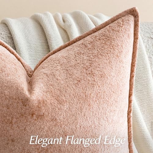 a moment Throw Pillow Covers 26X26 Inch 4 Packs,Soft Velvet Decorative Pillow Cases with 3D Ice Flower,Texture Modern Accent Cushion Covers for Sofa Couch Home Decor Desert Rose - Image 3