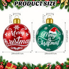 Inflatable Christmas Ornaments 2 Pack,24 Inch Giant Balls Front Porch Decor - Image 2
